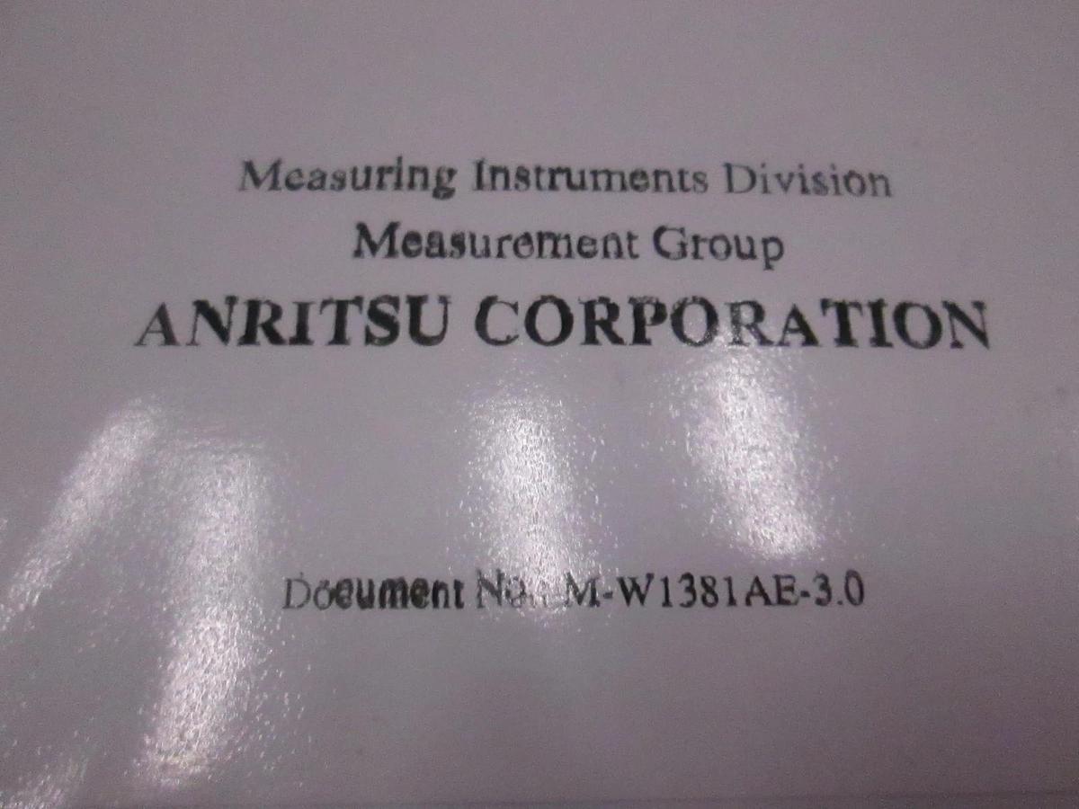 Used Anritsu Corp. Operation Manual For MT8802A Radio Communication Analyzer, Used