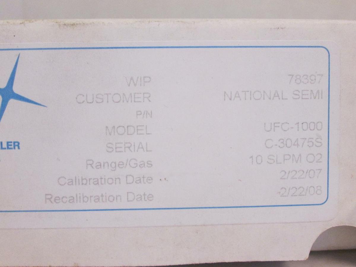 Used Unit UFC-1000 Mass Flow Controller MFC, O2, 10 SLPM