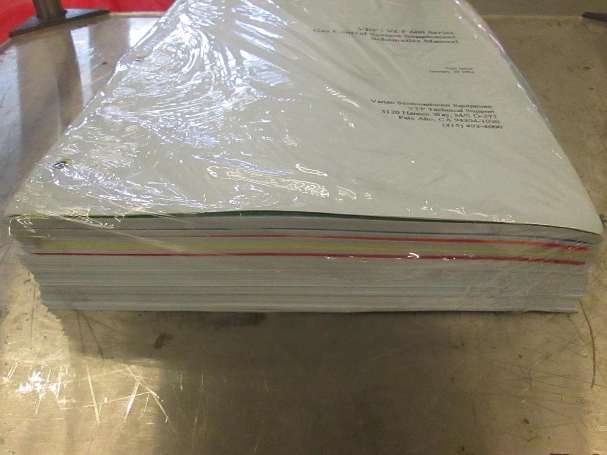 Varian VDF/VCF 600 Series Gas Control System Supplement Schematic Manual, New