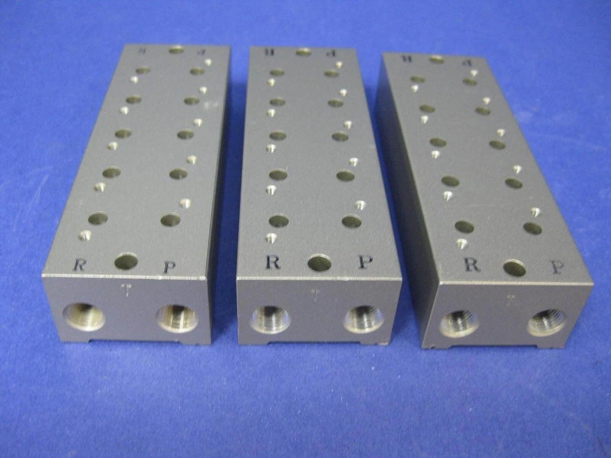 SMC NVVSZ5-20-051-00T 5 Station Manifold Block for VV3Z Valve, Lot of 3 New