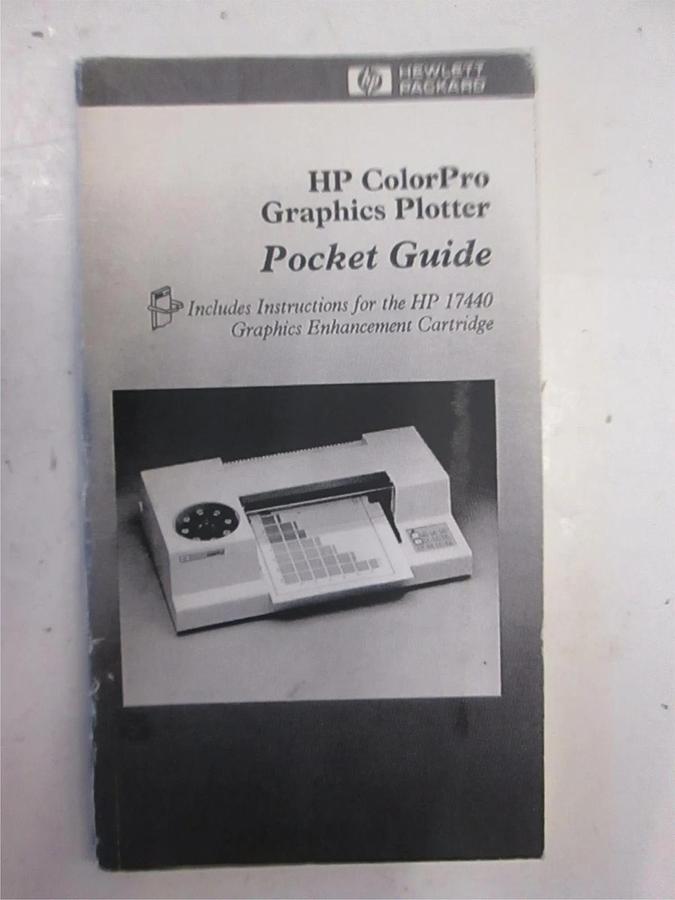 Used HP ColorPro Graphics Plotter Pocket Guide, Used