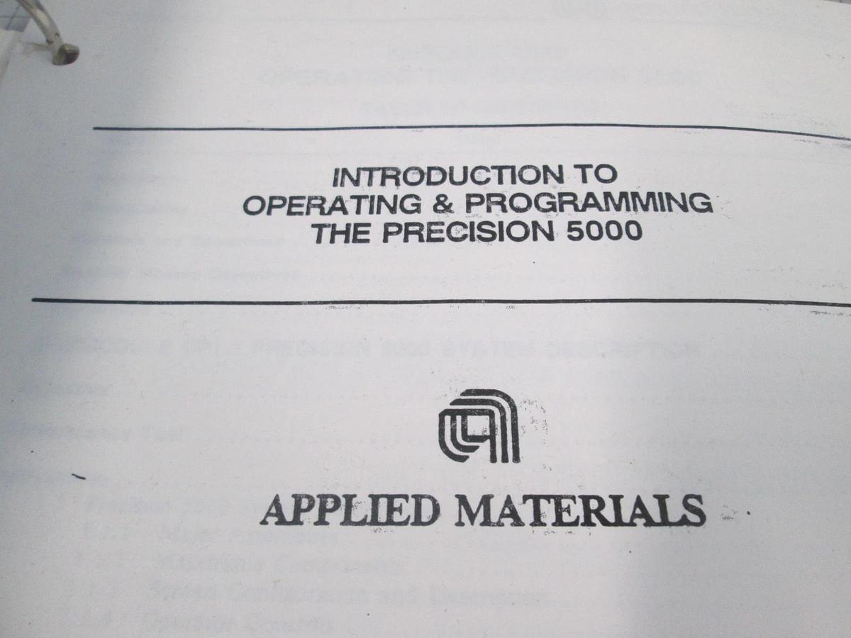 Used Applied Materials, Precision 5000 Operating and Programming Guide, Used