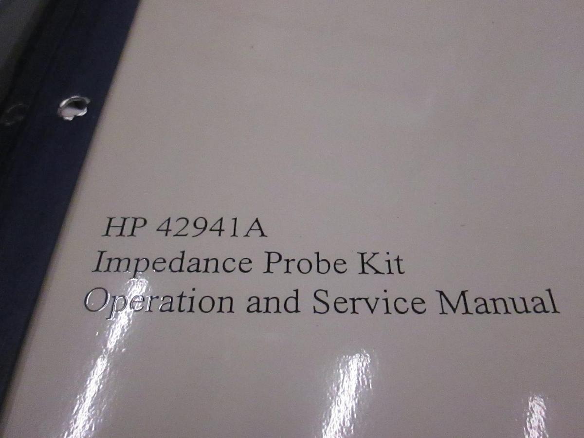 Used HP Model 42941A Impedance Probe Kit Operating and Service Manual, Used