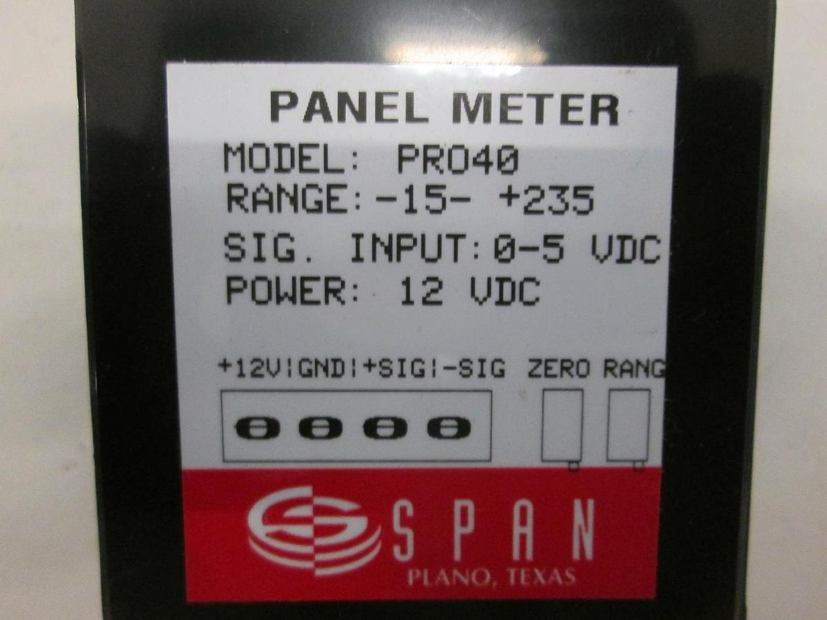 Used Span, Panel Meter, PRO40, Used