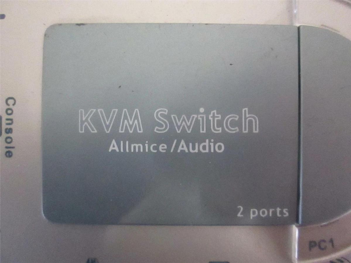 Used 2 Port PS2 Allmice KVM Switch with Audio, CS-A102A, Used