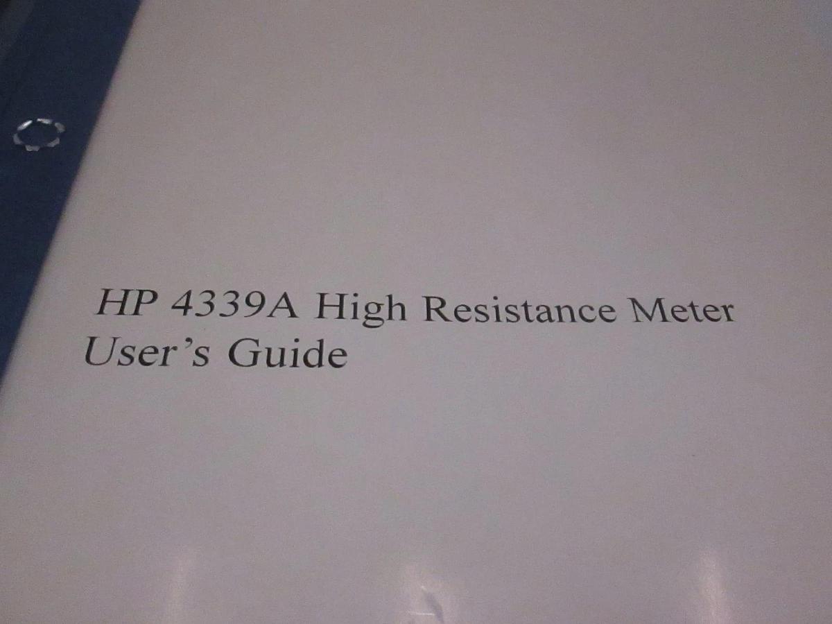 Used HP 4339A High Resistance Meter User's Guide, Used