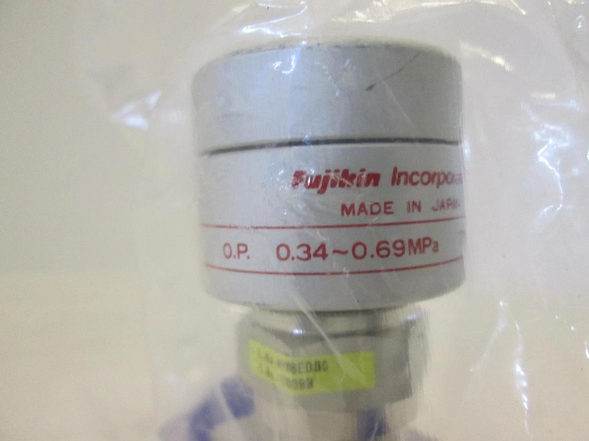 Used Fujikin, O.P. .34 -.69 MPa Pneumatic Valve, N.C, 316L, 1/2 MVCR, Used