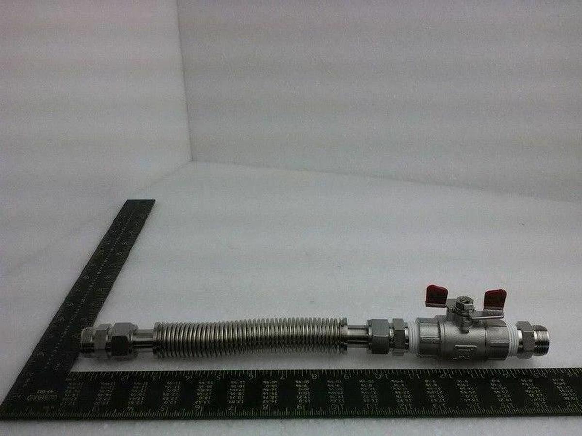 Used TEL Tokyo Electron N610-1/2 SCS13 Ball Valve with Tube Flex ORV20PS250, Used