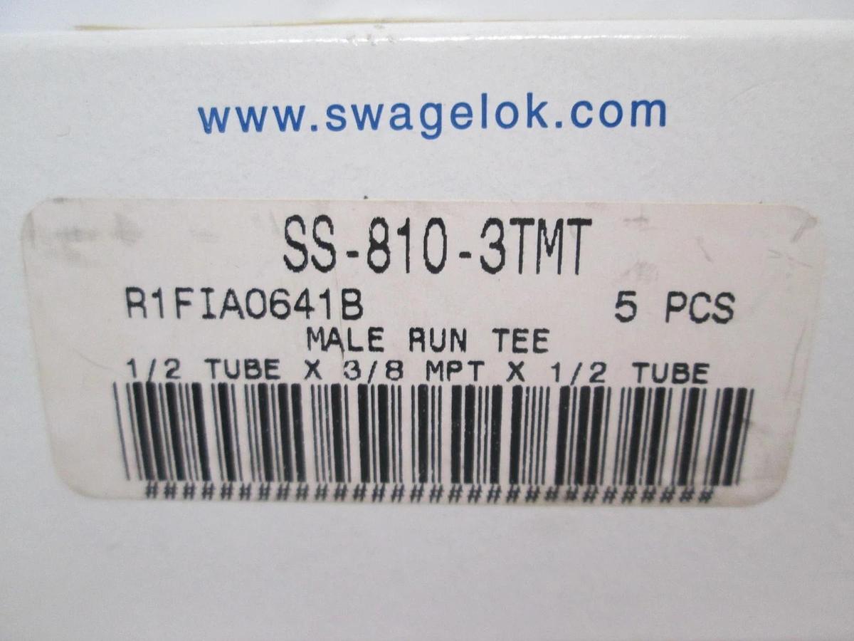 Swagelok, SS-810-3TMT, Male Run Tee, New, Lot of 5