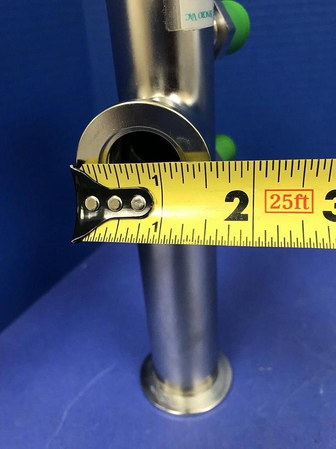 Stainless Steel Vacuum Fitting: NW40 Full Nipple, 9"L with 3 Ports