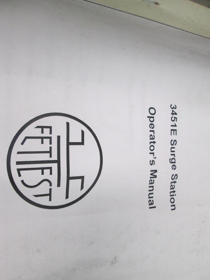 Used FetTest, 3451E Surge Station, Operator's Manual, Used