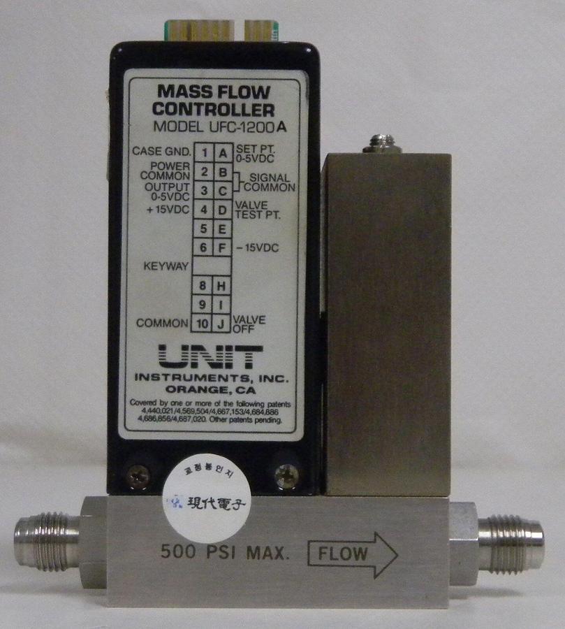 Used Unit UFC-1200A Mass Flow Controller, Gas- O2, Range- 10 SLPM, Used