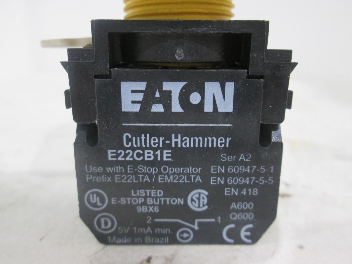 Used Eaton, Cutler Hammer, E22CB1E, Red Push Button Release Switch, Used