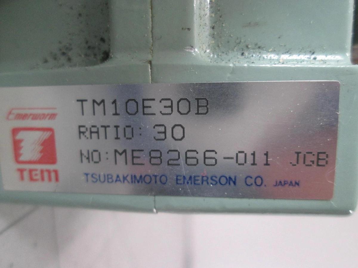 Used Tsubakimoto Emerson, TM10E30B, Ratio: 30, ME8266-011 JGB, Worm Gear Reducer, Use
