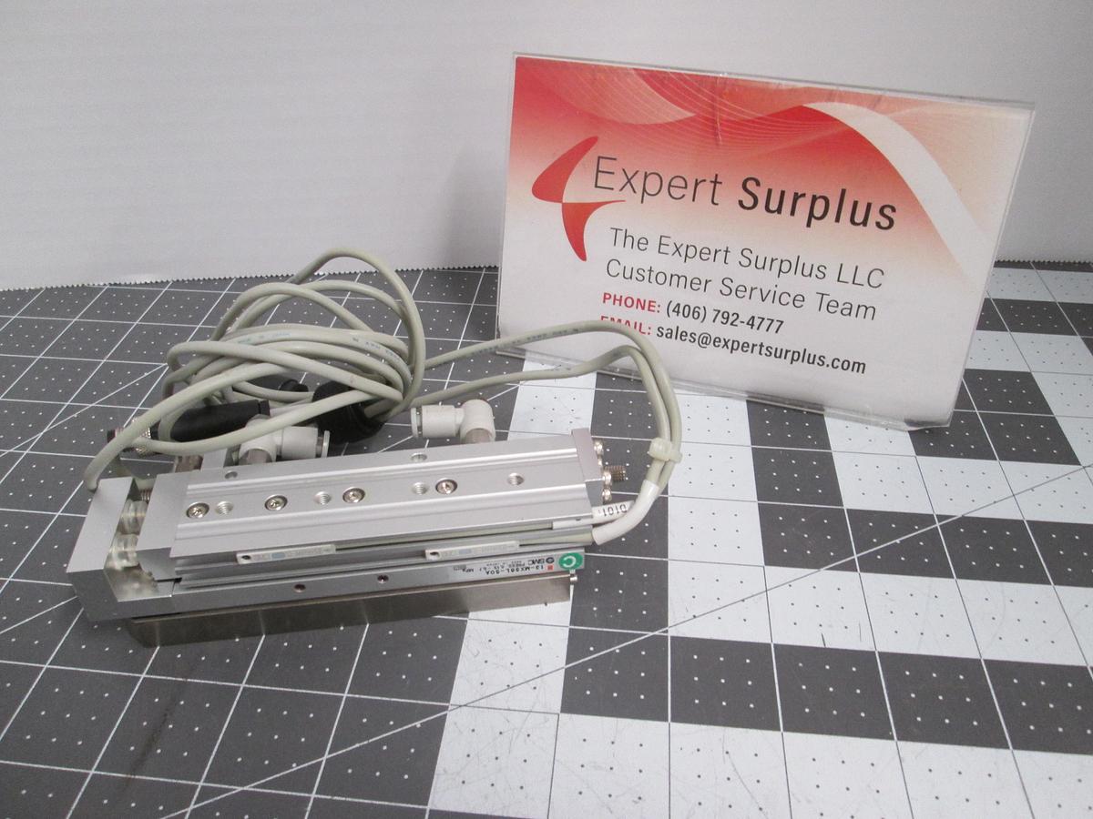 Used SMC 13-MXS6L-50A Precision Air Slide Table Cyl with 2x D-M9NW Auto Switches