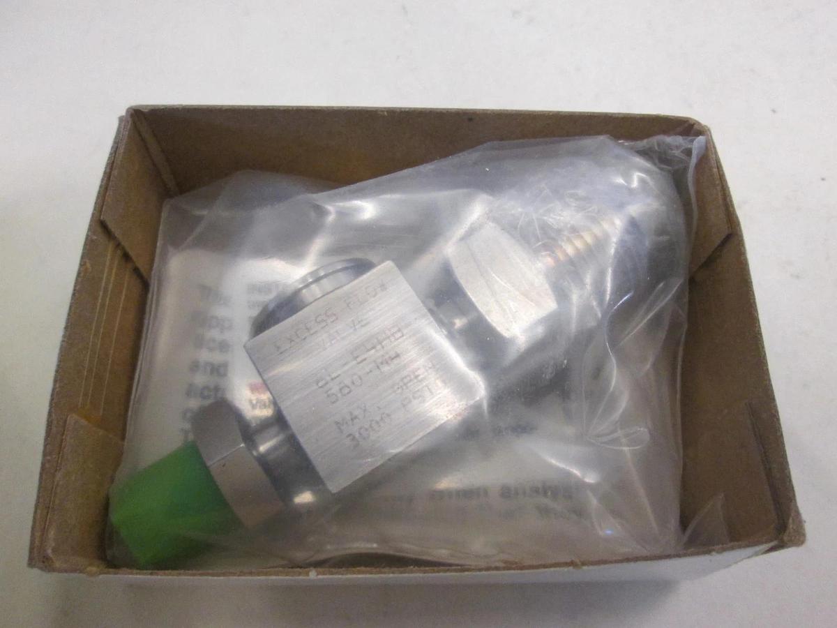 Nupro, 6L-E4HB-580-M4, Excess Flow Valve, 3000PSIG, New