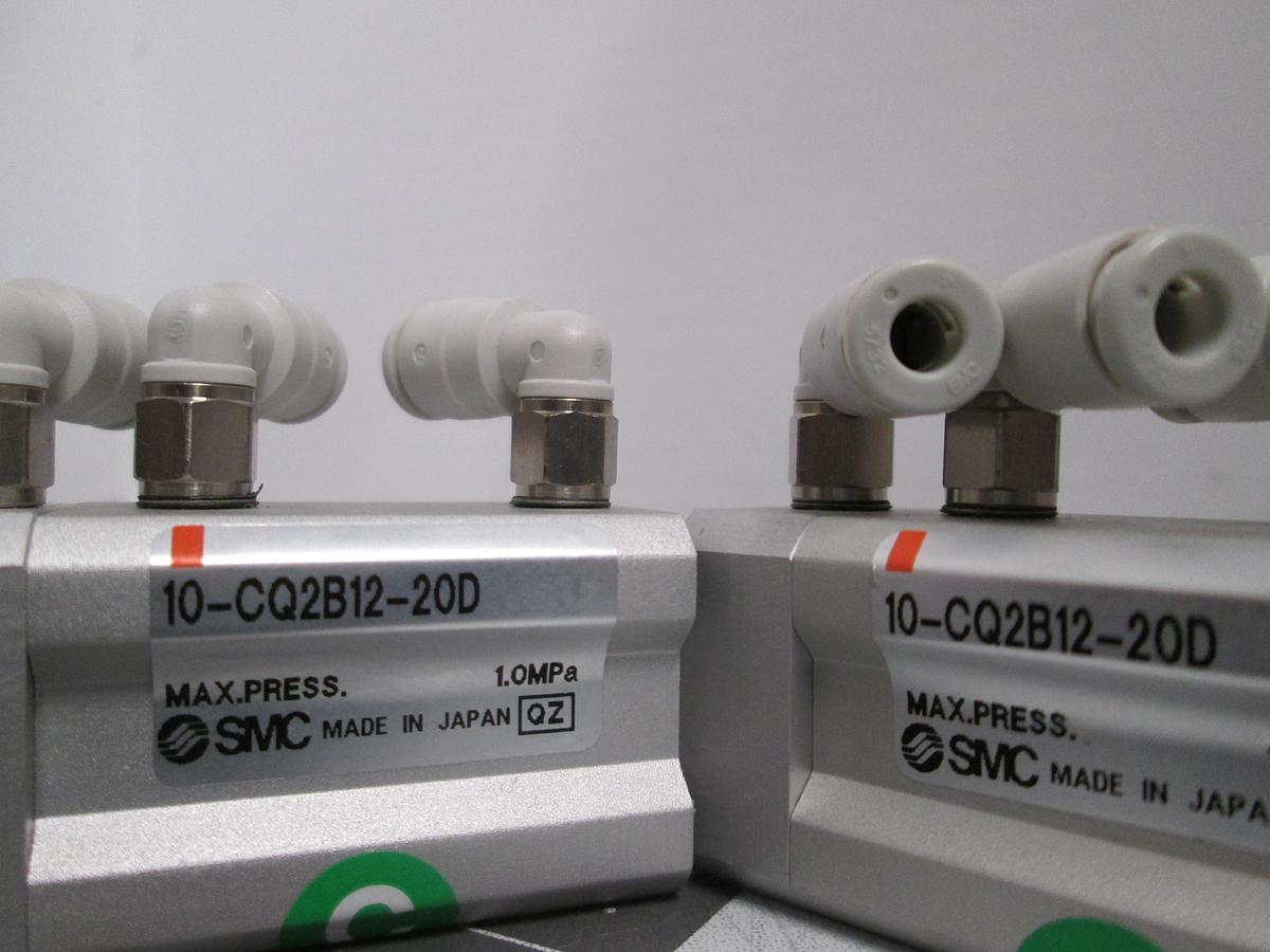 Used Lot of 2 SMC 10-CQ2B12-20D Clean Series Compact Air Cylinder 12mm Bore 20mm