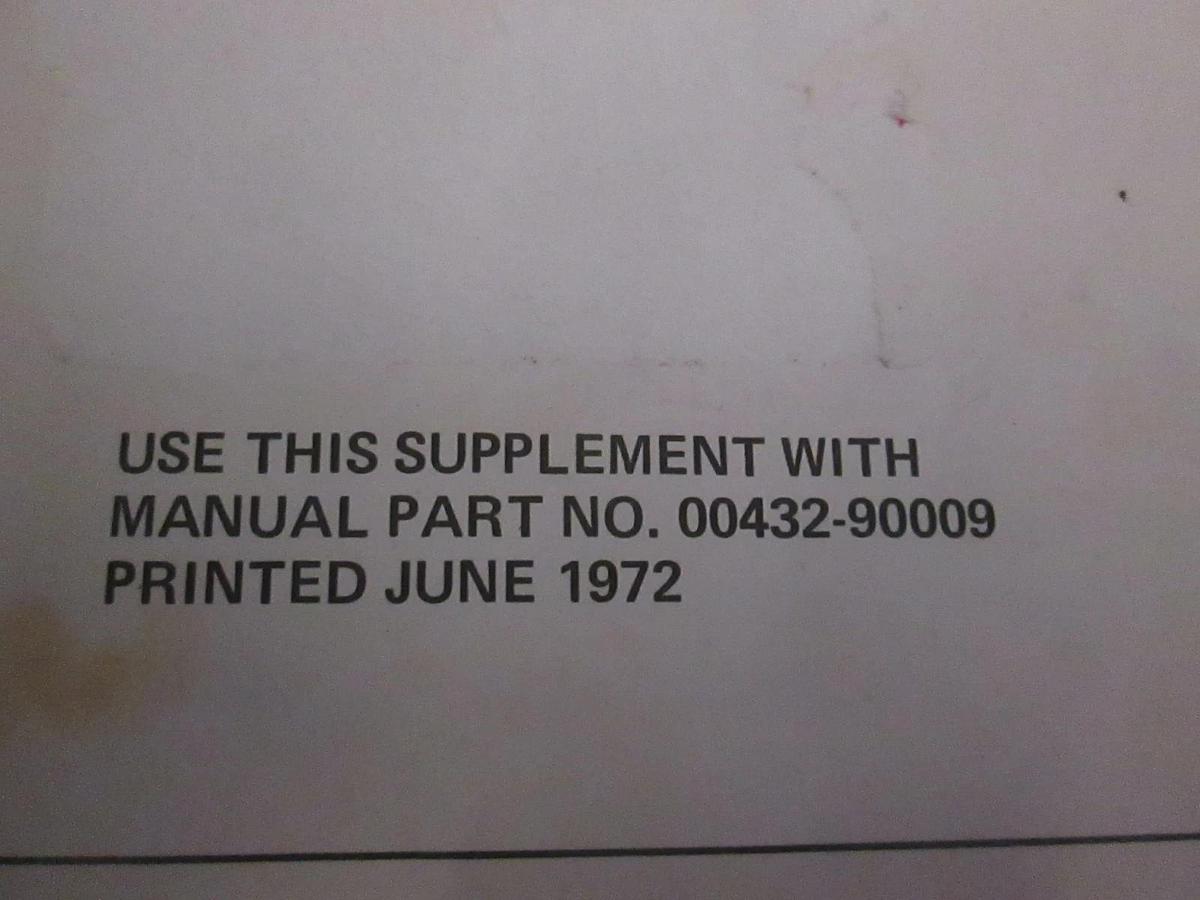 Used HP Manual Supplement for 432B Power Meter, Used