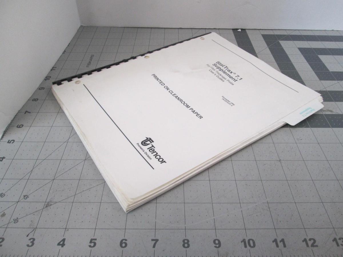 Used Tencor, Prometrix, StatTrax ST-7.1, Supplement, User Guide, 04-0214-01, Used
