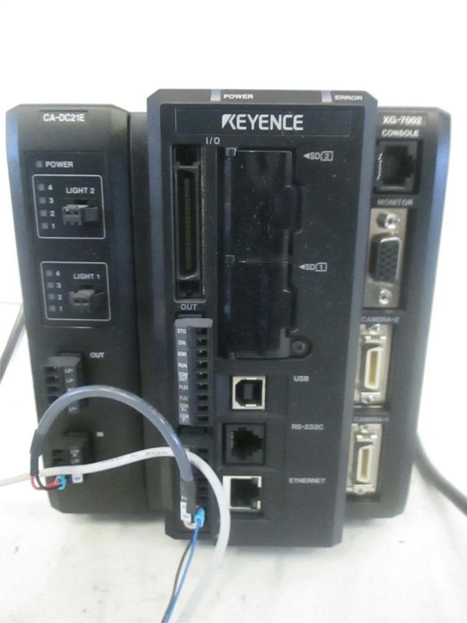 Used Keyence Multi Camera Imaging XG-7002 w/ PSP24-120S Supply and CA-DC21E, Used