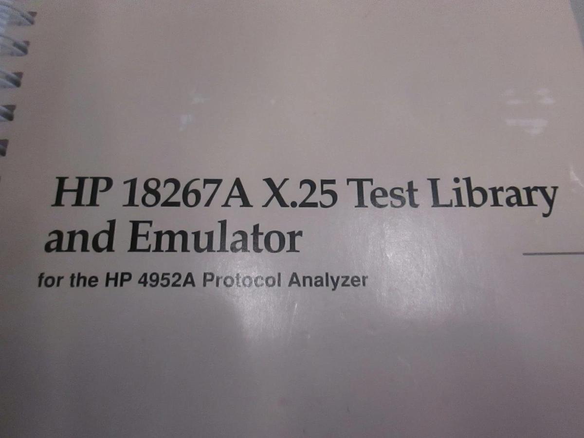 Used HP 18267A X.25 Test Library and Emulator for HP4952A User's Guide, Used
