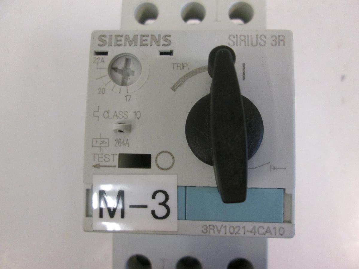 Used SIEMENS 3RV1021-4CA10 Circuit Breaker for Motor Protection w/ Contactor