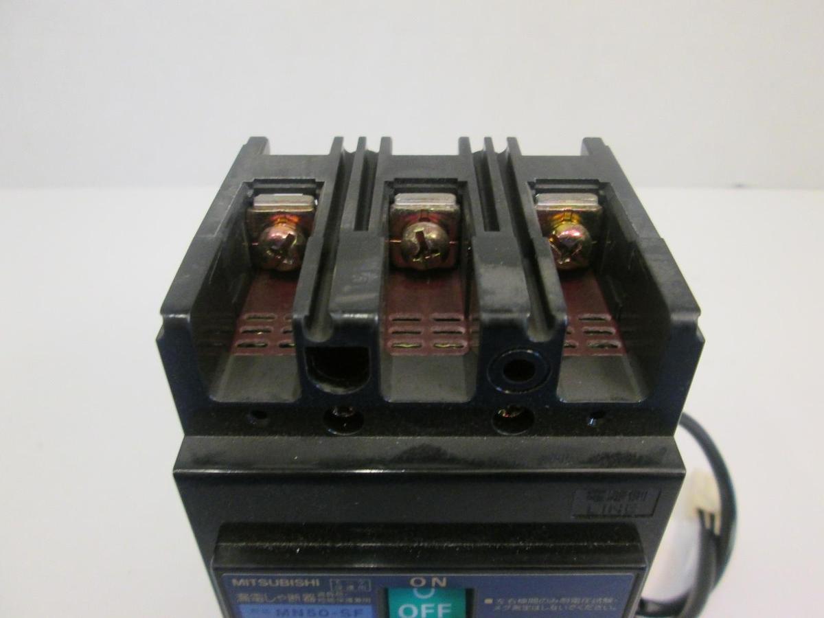 Used Mitsubishi Circuit Breaker MN50-SF 4A, 30mA, 3 Pole, 100-200-415 VAC, Used