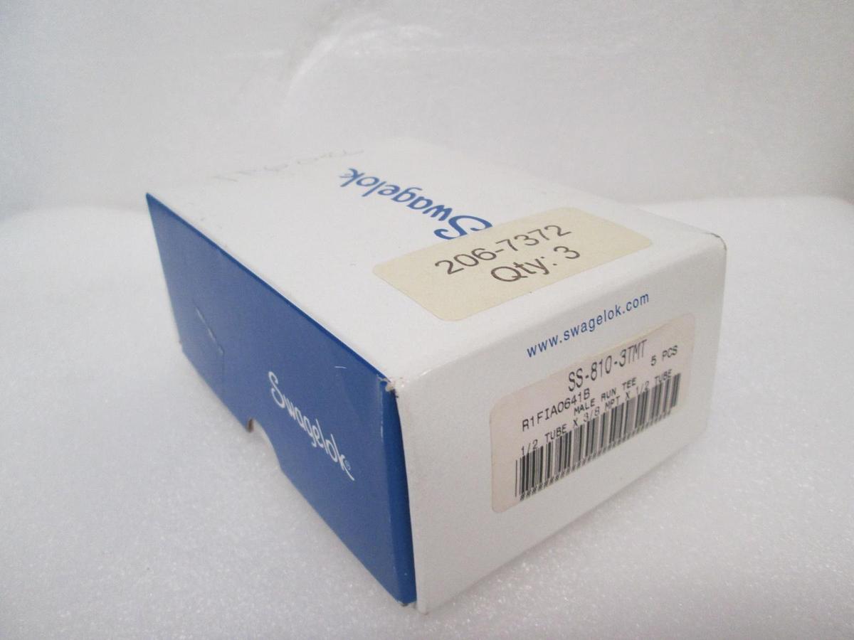 Swagelok, SS-810-3TMT, Male Run Tee, New, Lot of 3
