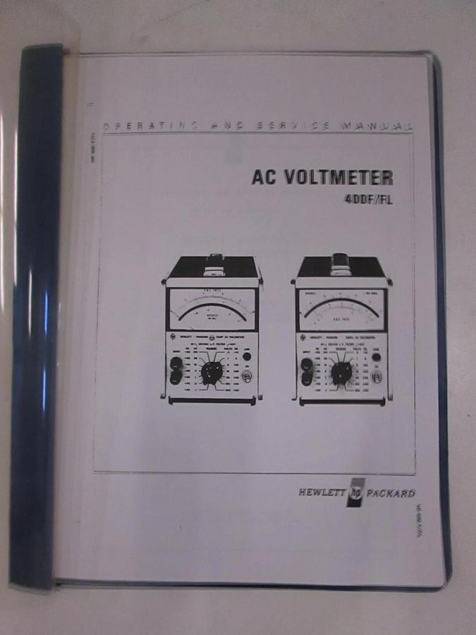 Used HP AC Voltmeter 400F/FL Operating and Service Manual, Used