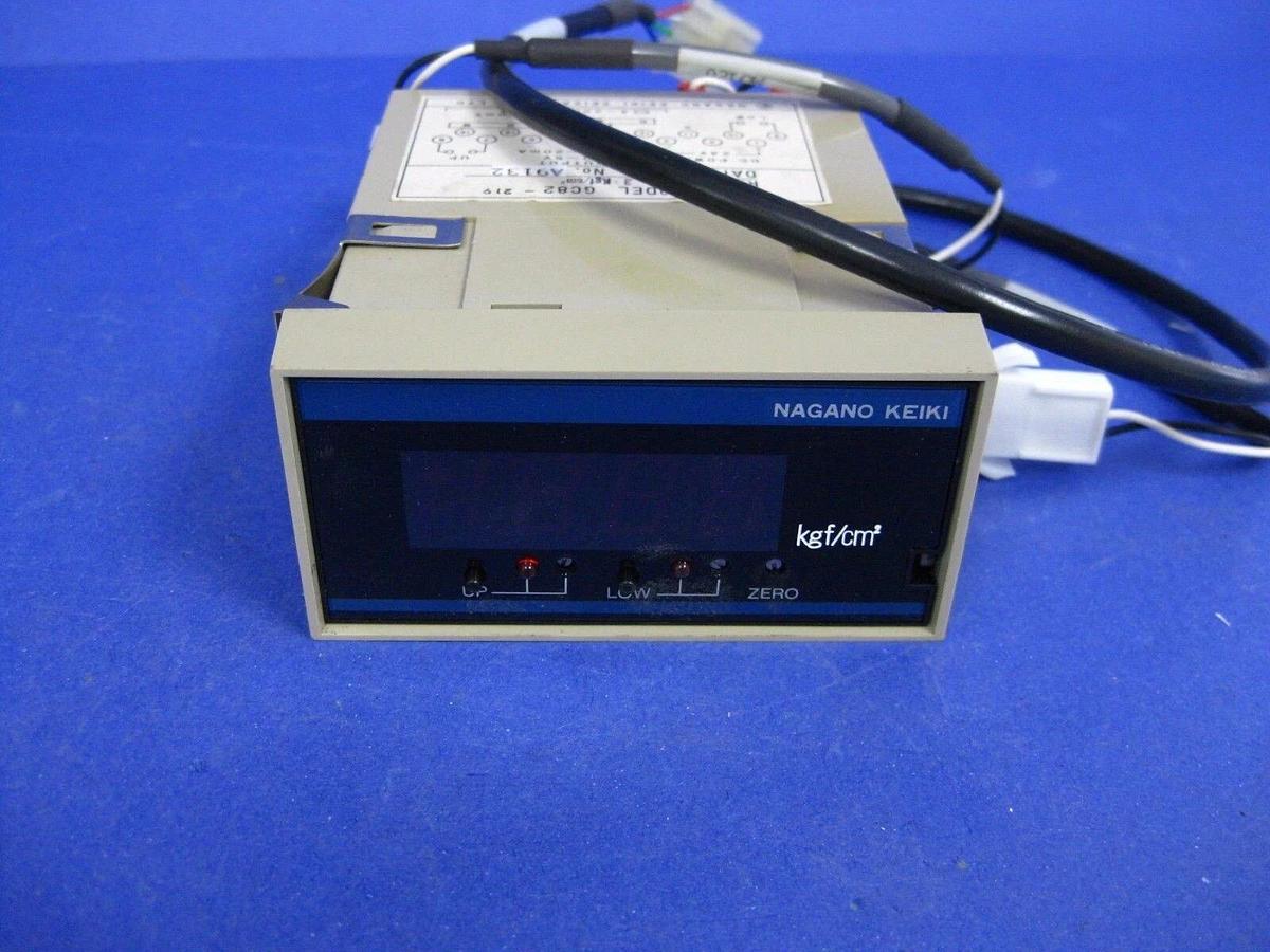 Used NAGANO KEIKI GC82-219 Digital Indicator, 24 VDC, -1 - 3 Kgf/cm2, 0-60mV