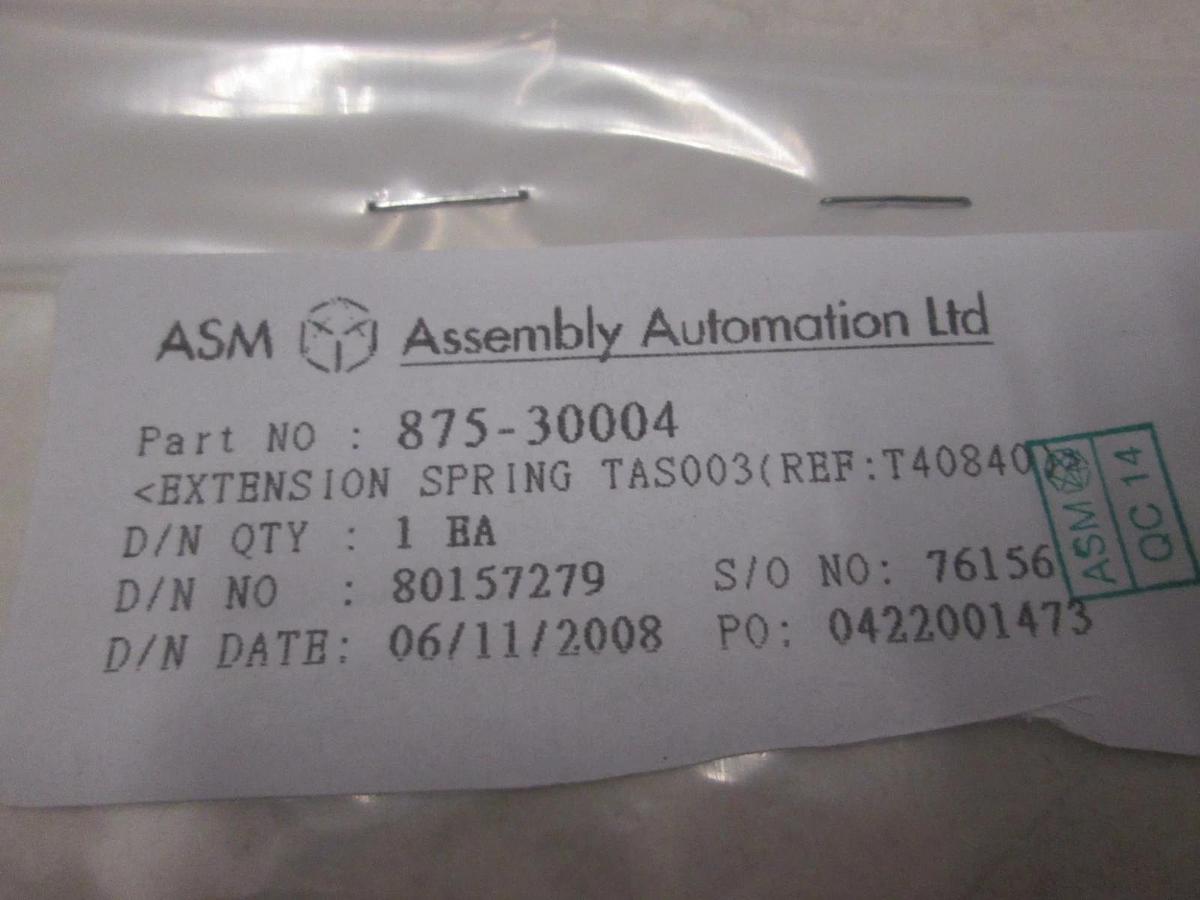 ASM, Extension Spring TAS003, 875-30004 New