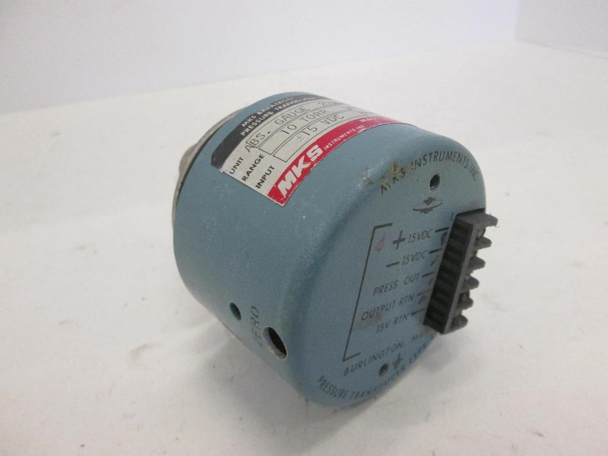 Used MKS, Baratron 10 Torr Pressure Transducer, 222BHS-B-A-10SP53-80, Used