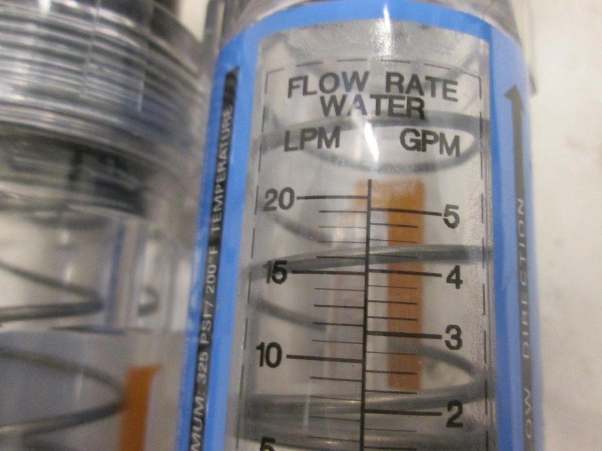 Used Clear View, Flow Meter Valve, CVCO5W3S, 5-20 LPM, 1-5 GPM, Used, Lot of 2