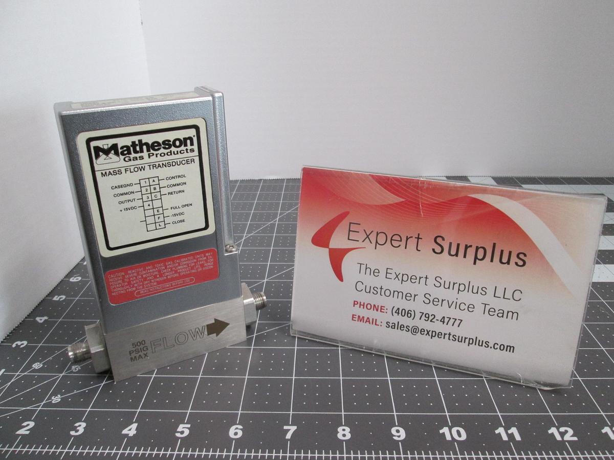 Used Matheson, 8172-0423, Mass Flow Transducer 2.0 SLPM Air 50 PSIG Inlet 