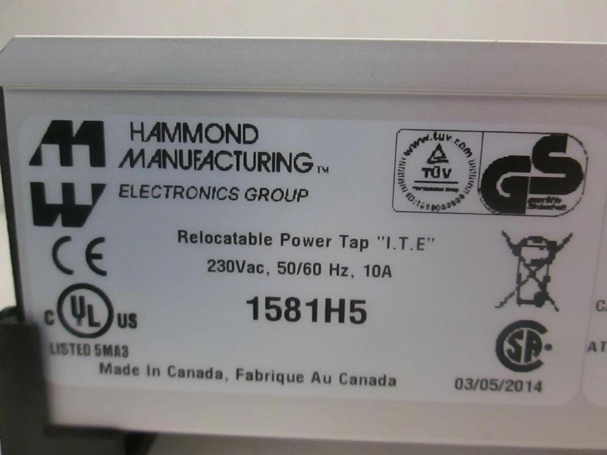 Used Hammond Manufacturing Power Strip 1581H5, New