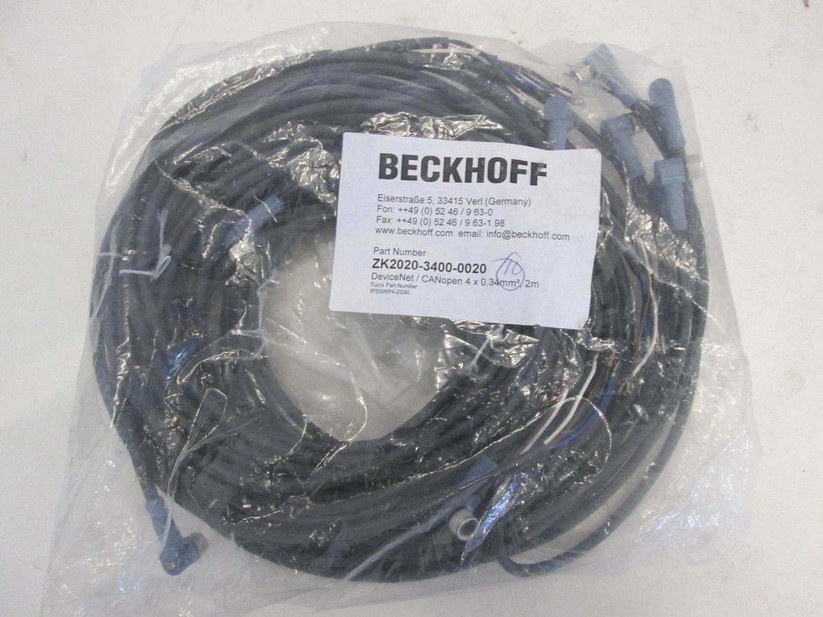 Beckhoff, ZK2020-3400-0020, DeviceNet/ CANopen 4 xx 0,34mm2, 2m, New, Lot of 10