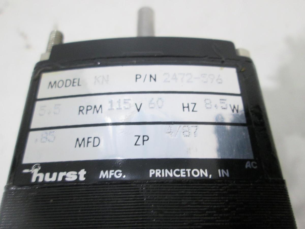 Hurst, Model KN, Motor, 115V, 60Hz, 5.5 RPM, New
