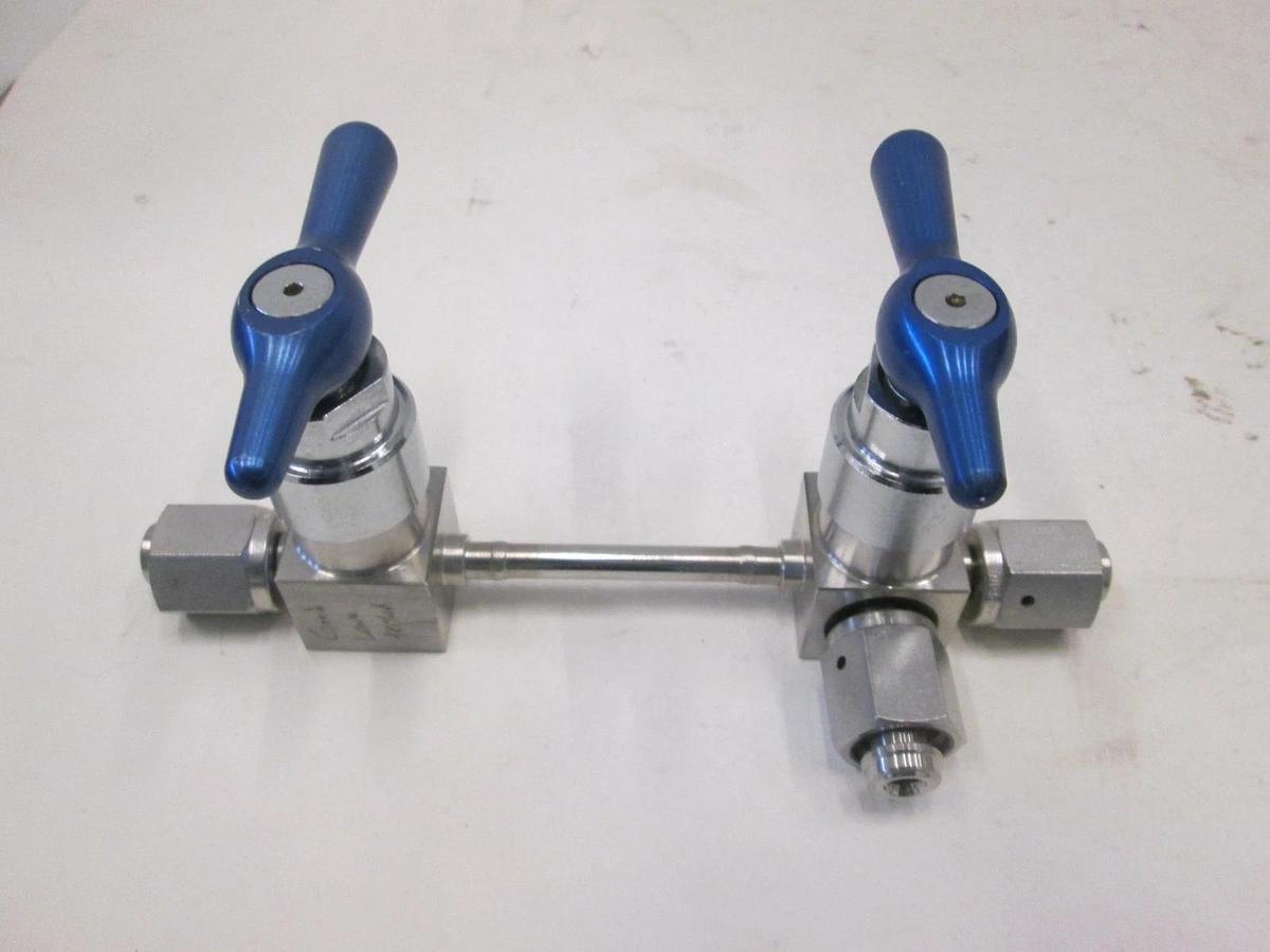 Used Semigas Valve Manifold w/ Two Valves, Used