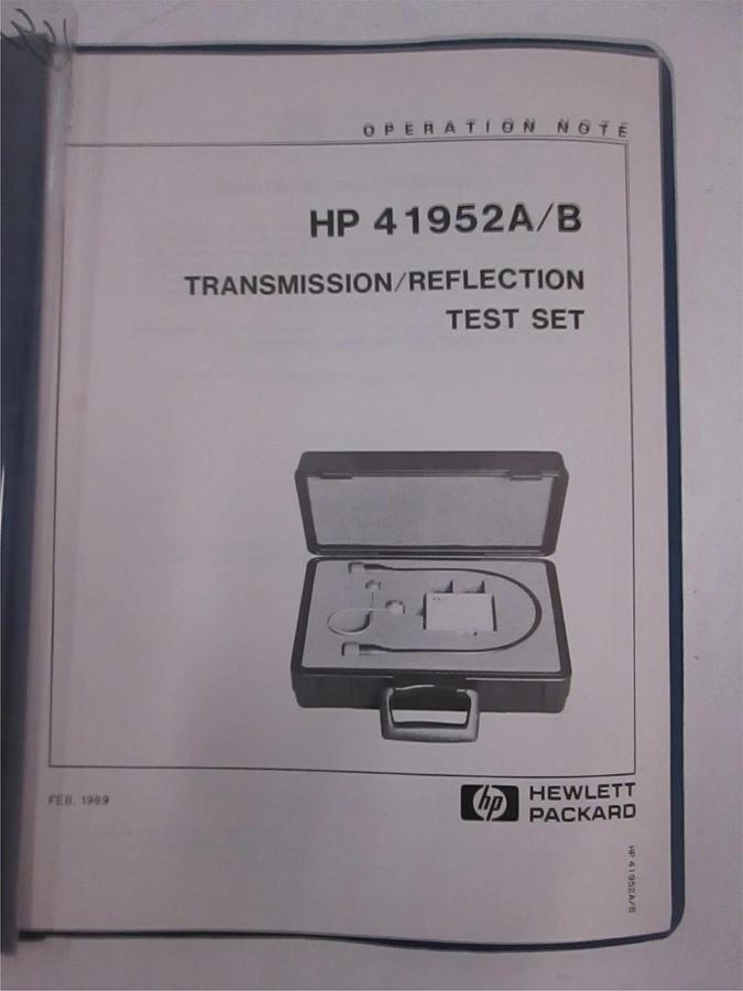 Used HP 41952A/B Transmission/ Reflection Test Set Operating Note, Used