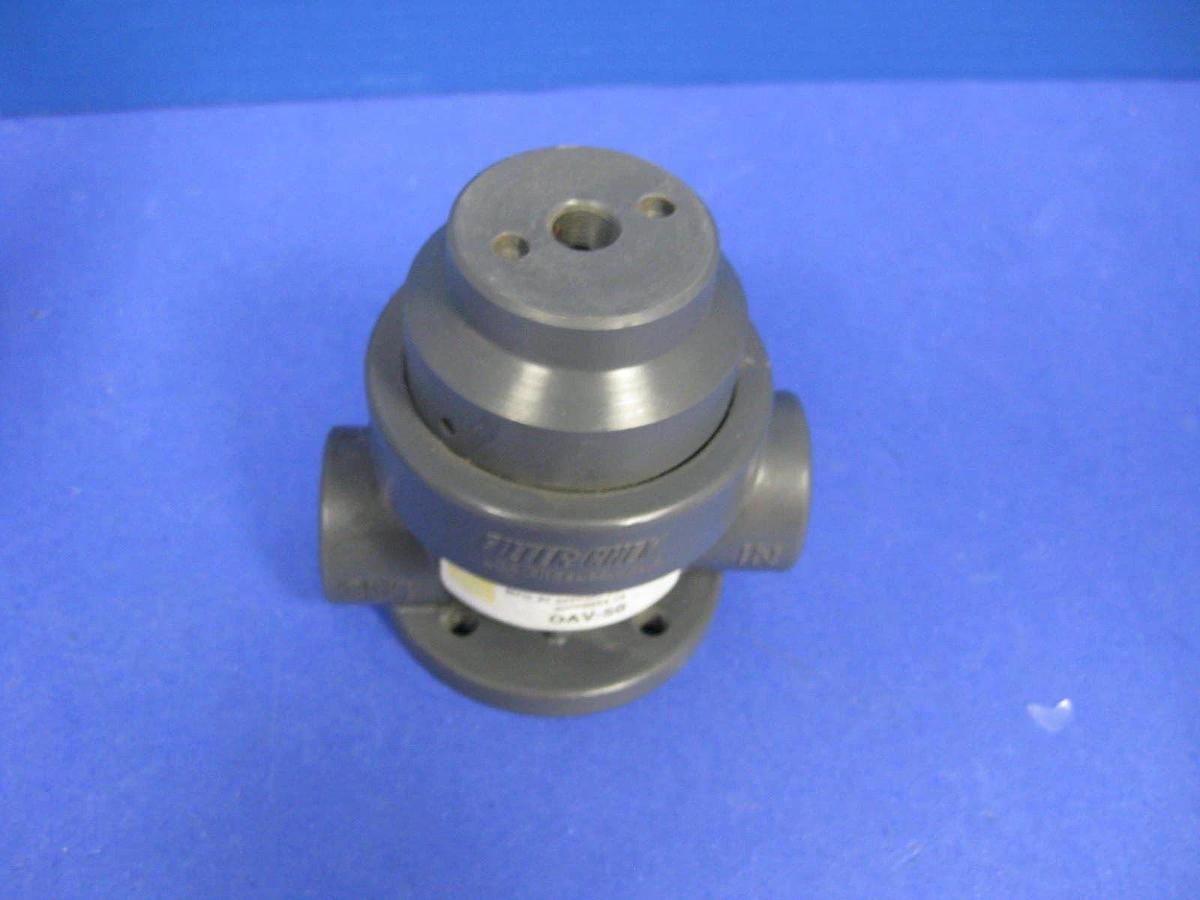 Used Filter Chem OAV-50 PVC One Way Air-Operated Valve, 1/2" Step Down, Used