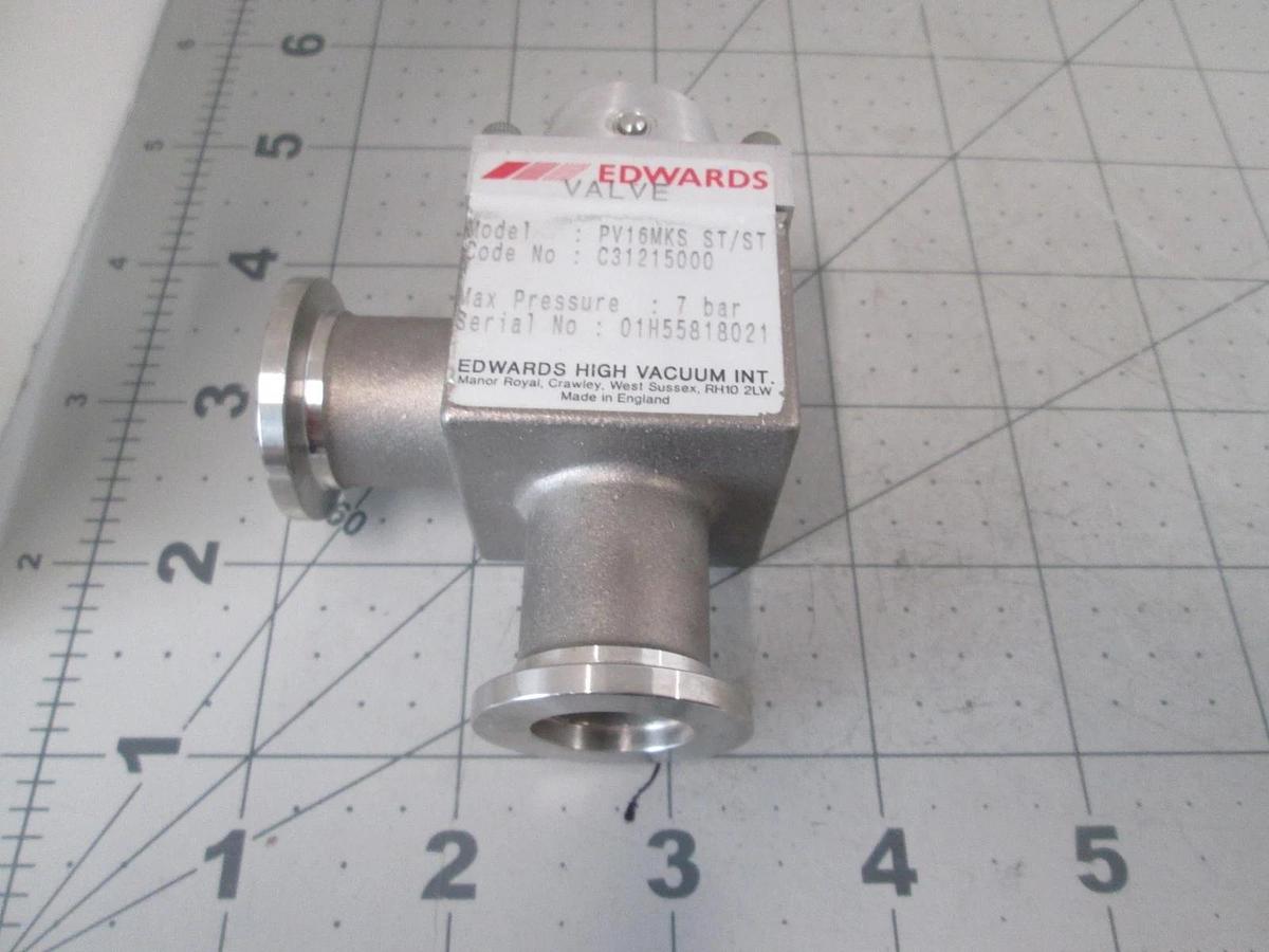Used Edwards PV16MKS ST/ST Manual Isolation Vacuum Valve, Used