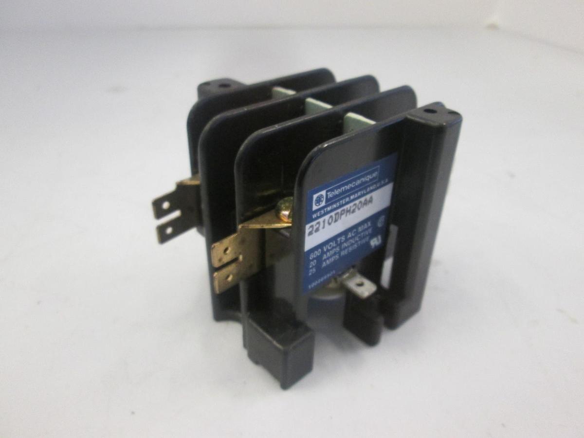 Used Telemecanique, 2210DPH20AA, Contactor, 600V, 20A, Used