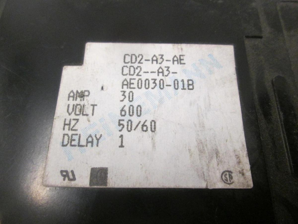 Used Heinemann, CD2-A3-AE0030-01B, Circuit Breaker, 30A, 600V, 2 Pole, Used