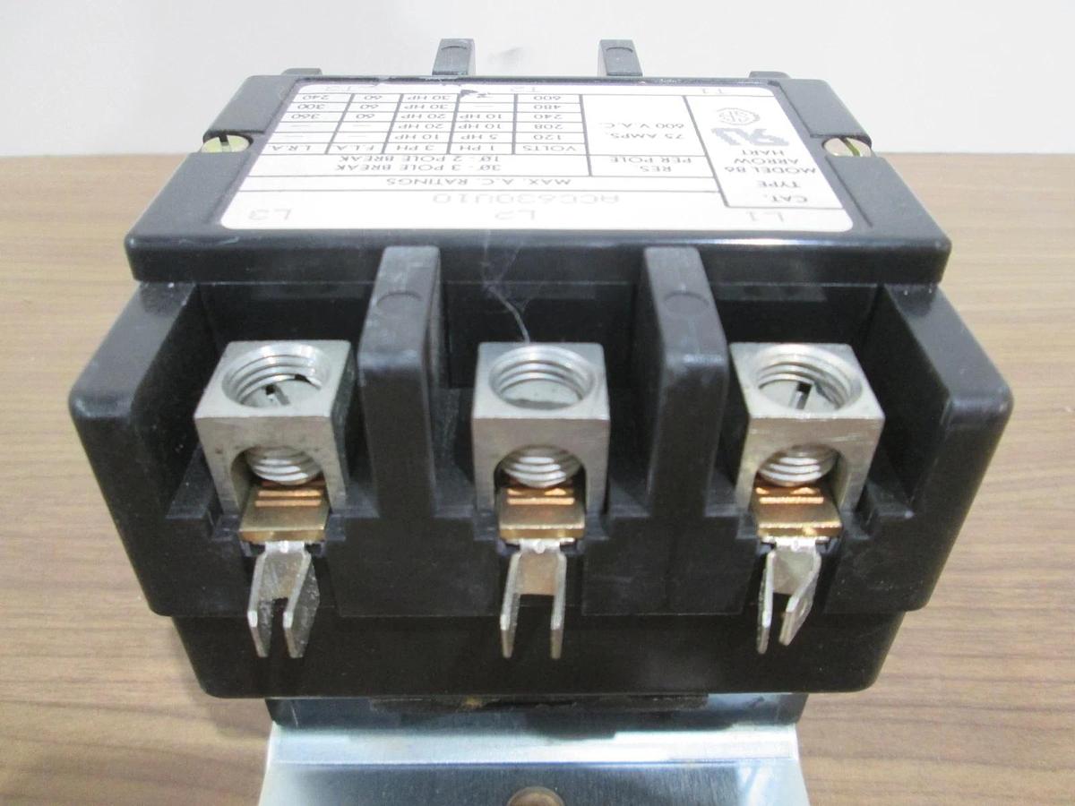 Used Arrow Hart, ACC63OU10, Model 86 Contactor, 75A, Used