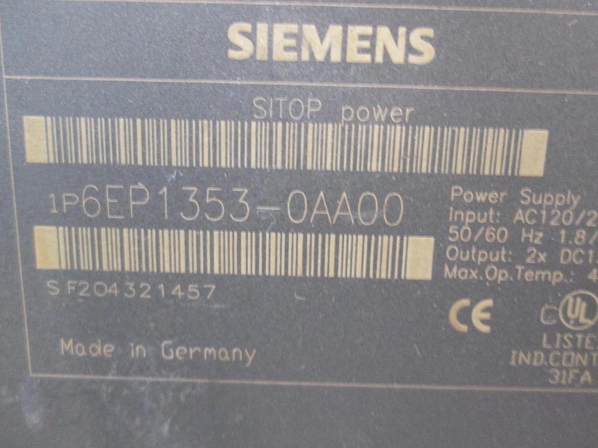 Used Siemens, SITOP Power, 6EP1353-0AA0, Power Supply, Used