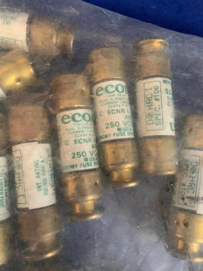 Used ECON Time Delay Fuse ECNR 1-1/2, 250V, Lot of 18 Used