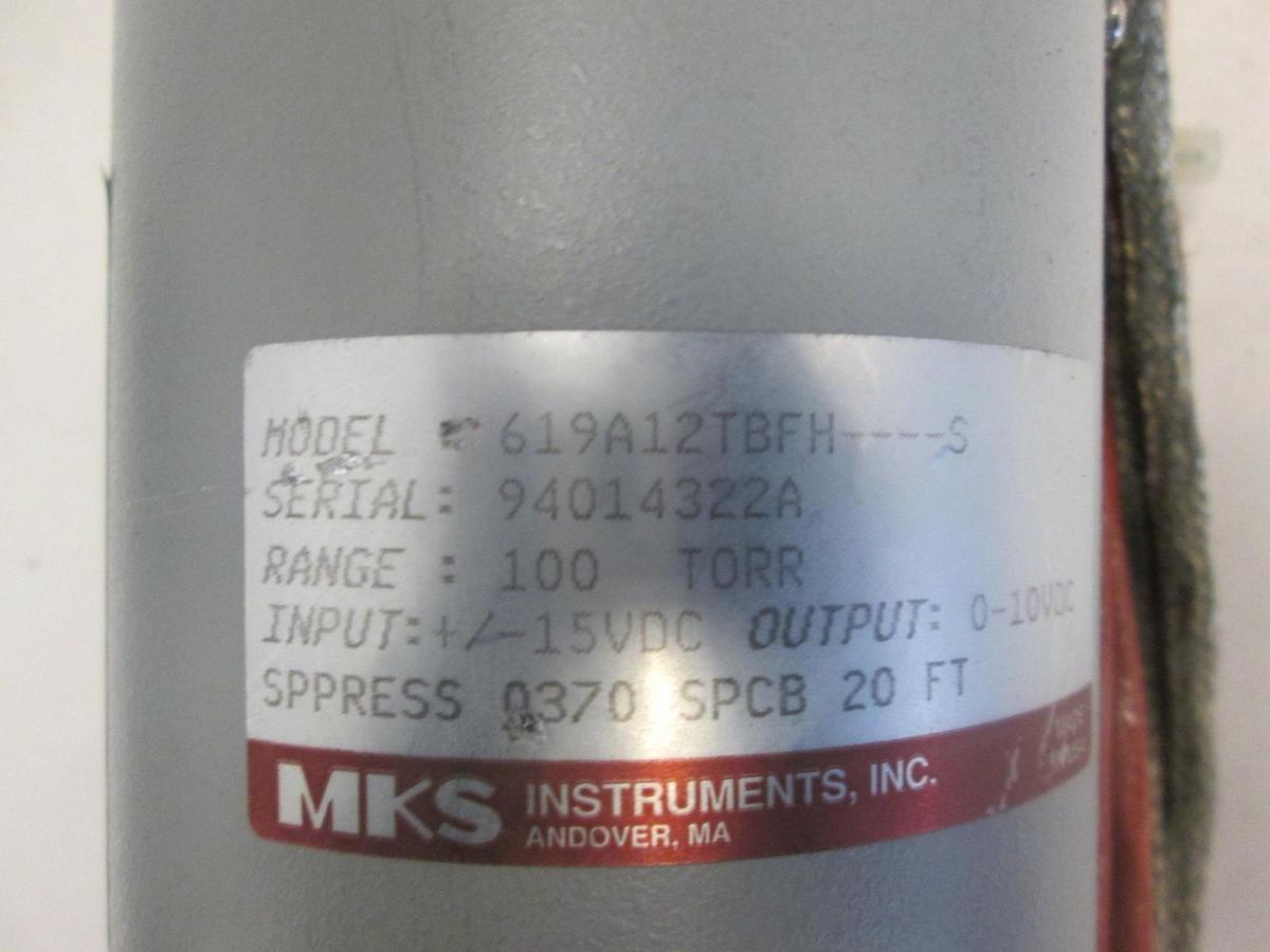 Used MKS Instruments, Model 619A12TBFH4, Remote Transducer 100 TORR, Used