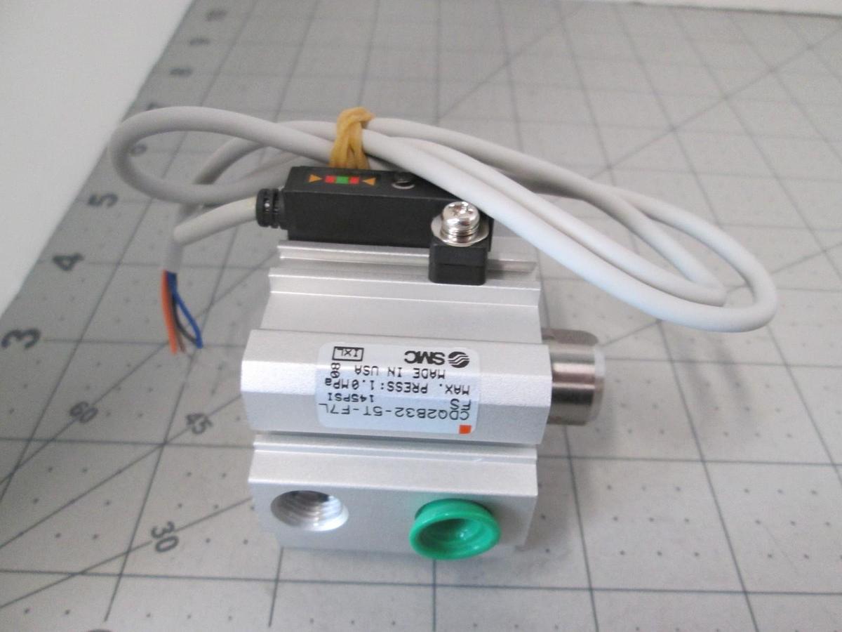 Used SMC, CDQ2B32-5T-F7LFS, Compact Cylinder, 32mm Bore, 5mm Stroke, SGL, ACT, New