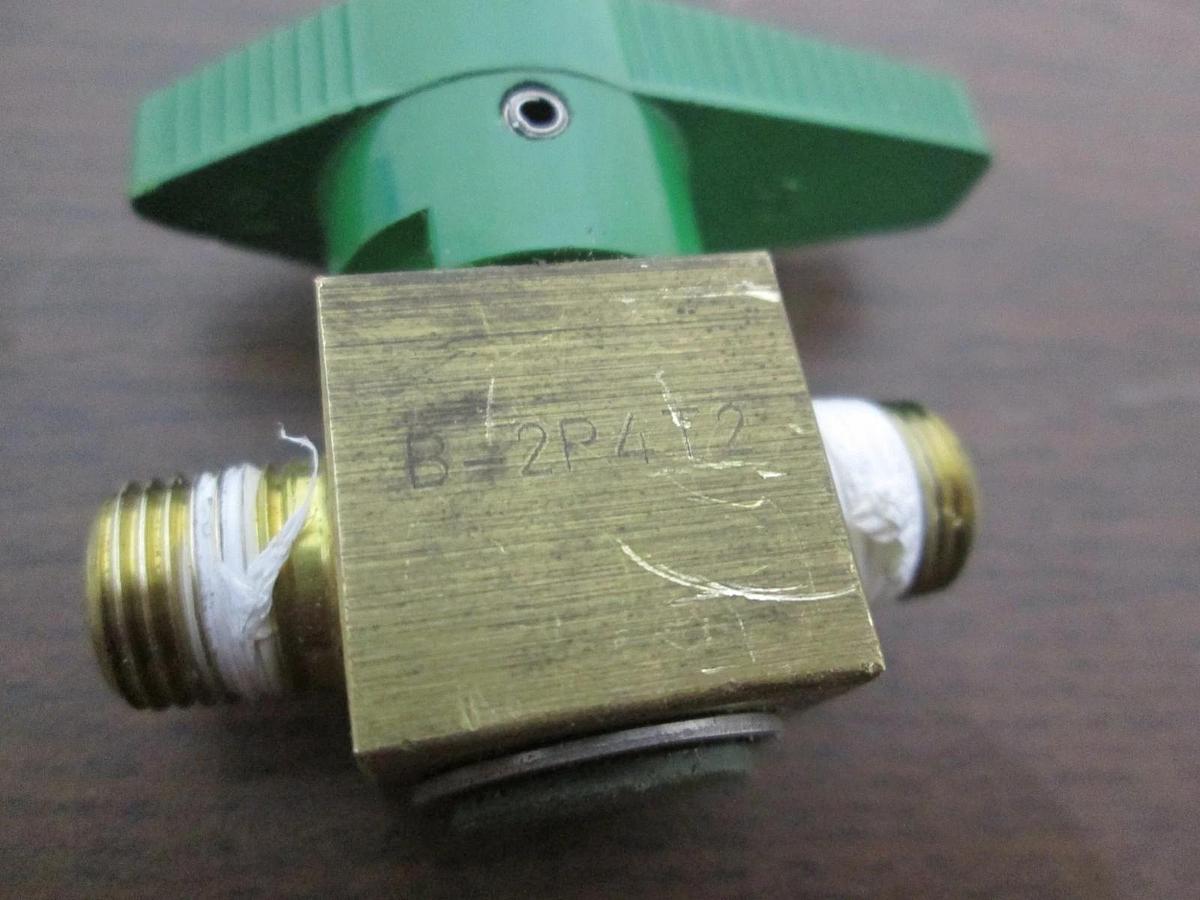 Used Swagelok, Nupro, B-2P4T2, Brass Quarter-Turn Instrument Plug Valve, Used