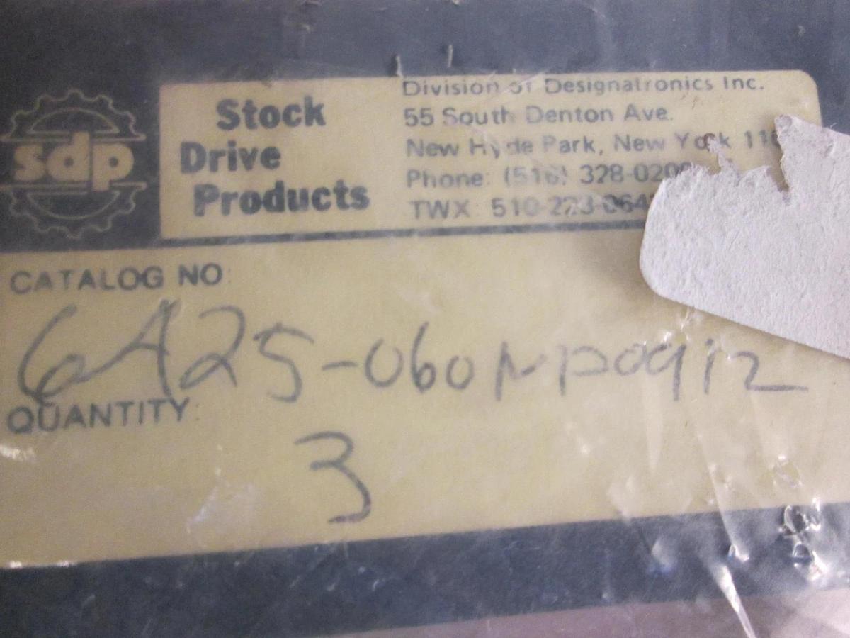 Used SDP 6A25-060NF0912 Aluminum Timing Belt Pulley, 5mm Pitch, 60 Grooves, Lot of 3